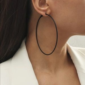New Black Minimalist Hoop Earrings